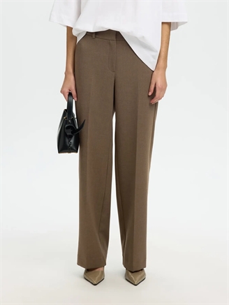 Selected Femme SlwRita MW Wide Pant Chocolate